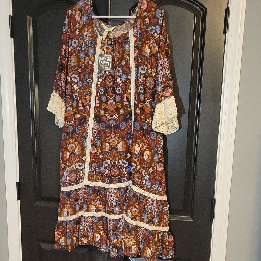 Matilda Jane Brown and Blue Floral Top